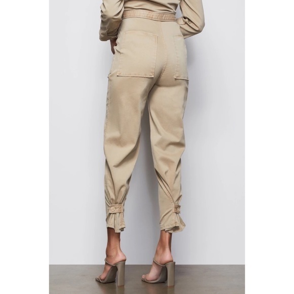 COPY - Good American The On Duty Tie Waist Jumpsuit in Khaki Tan Size 1 (Small) - Picture 3 of 10